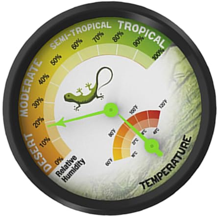 Reptilien Thermometer und Hygrometer mit Großem Display, Rund