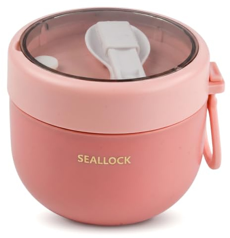 Nivofu Termo Sopa y Fría 600ml, Acero Inoxidable con Cuchara Plegable | termo comida caliente,Acero Inoxidable,600ml,Para microondas,Fugas