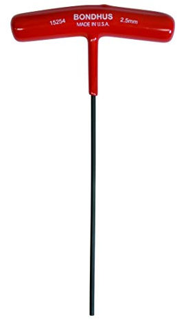 Bondhus, 2MM T-Handle HEX Driver 6, 2MM, 15252