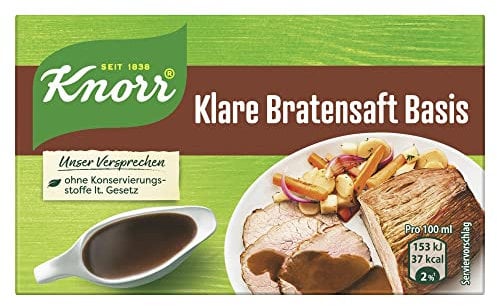 Knorr Klare Bratensaft Basis ideal als Basis für Bratensoßen ohne Konservierungsstoffe lt. Gesetz 8 Würfel à 10 g 1 Stück, Natürlich