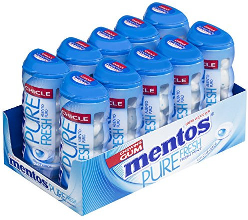 Mentos Chicle Menta, Sin Azúcar - 10 unidades de 30 gr. (Total 300 gr.)