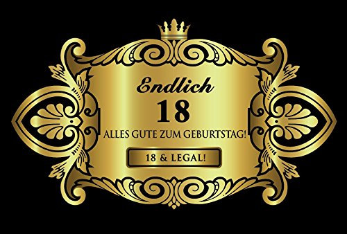 Oblique Unique® Aufkleber Flaschenetikett Etikett 18 Geburtstag Sektflasche Gold Elegant