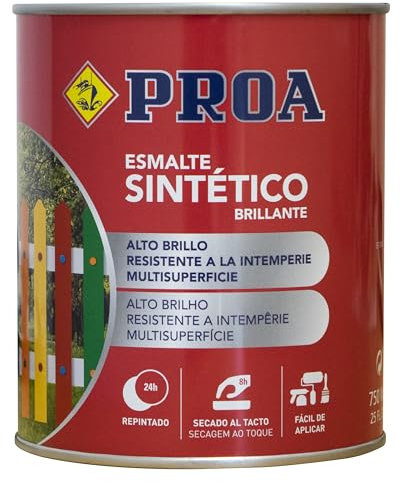 Proa. Esmalte sintético brillante Proa, Rojo, 750 ml, Embalaje puede variar