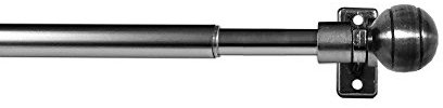Tilldekor Designvitragestange MERAN, edelstahl-optik, Ø10mm, ausziehbare Gardinenstange, 60 - 100 cm, inkl. Trägern und Befestigungsmaterial
