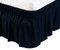 PiccoCasa Cache-sommier élastique à volants de 38 cm - Cadre de lit en microfibre brossée avec volants de 38 cm - Super king size, bleu marine
