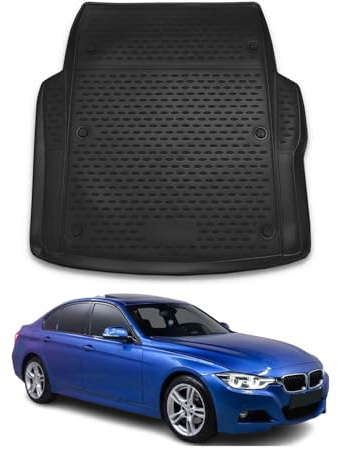 Kofferraummatte Kofferraumwanne für BMW 3er F30 F80 Limo 2011-2018 Gummi Schwarz