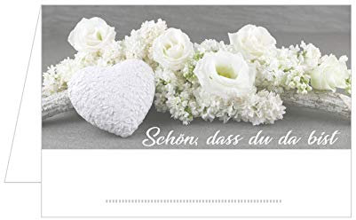 Edition Seidel Set 50 Premium Tischkarten Platzkarten Namenskarten Hochzeit - Geburtstag - Taufe - Kommunion - Konfirmation - Feier - Schön, dass du da bist