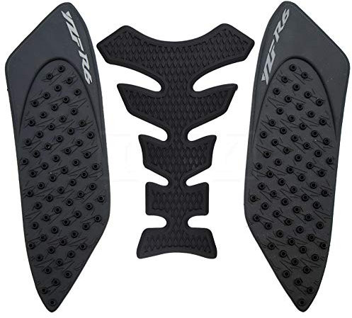 Per Yamaha YZF R6 2006 2007 Moto Serbatoio Pad Gas Antiscivolo Adesivi Gomma Trazione Lato Carburante Gas Grip Decal Protector YZFR6 (nero)