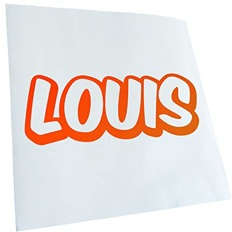 Kiwistar - Autoaufkleber - Neonorange - 60x22cm - Louis Vorname Jungen Sticker - Heckscheibe Auto Aufkleber wetterfest für Kfz LKW Mofa Truck - Sticker außen selbstklebend Tuning Zubehör für Fenster