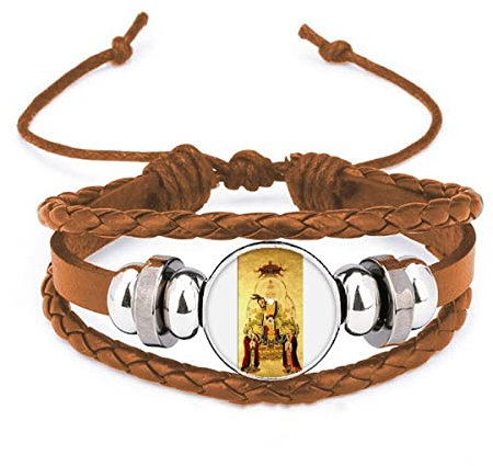 Dao Bracelet en cuir style art déco chinois