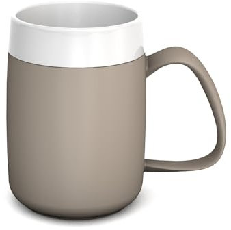 Ornamin Becher mit Trink-Trick mit unauffälligem Trinkdeckel, leinen