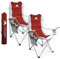 Voyager Set Of 2 Premium Padded Camping Chairs Lightweight & Foldable with Cup Holder & Side Pockets Ideal Water Resistant Outdoor Seats for Garden,Fishing,Picnic,Camping & Travel Heavy Duty (Red)