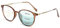 Lanomi Progressive Multifokale Lesebrille Blaulichtfilter Damen Herren Rund Gleitsichtbrille Lesehilfe Sehhilfe UV400 Schutz Brille mit Stärke Braun Gleitsichtbrille 1.0