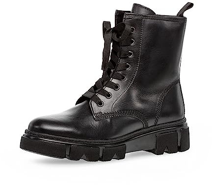 Gabor Damen Combat Boots, Frauen Stiefeletten,Wechselfußbett,Best Fitting,Lammfell,winterstiefel,winterschuhe,gefüttert,schwarz,40 EU / 6.5 UK