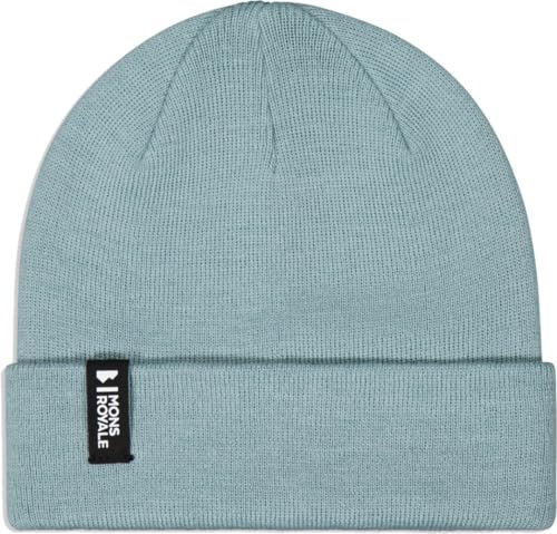Mons Royale Mccloud Beanie Blau - Merino Lässige moderne Merino Beanie, Größe One Size - Farbe Blue Slit