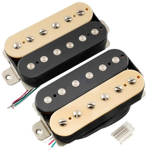 Musiclily Pro LP-OMHA Alnico 5 Uncovered Humbucker Tonabnehmer Hals Steg Pickups Set 7,5K/16K für E-Gitarre, Zebra