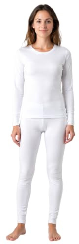 BEEYANOPAL Damen Thermounterwäsche Set mit leichtem Fleecefutter Atmungsaktive Funktionsunterwäsche Langarmshirt & Hose für Winter, Ski & Alltag