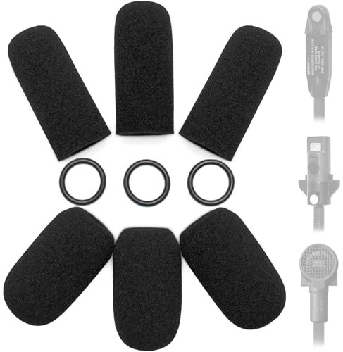 Voarmaks 6 Pack A20 Mic Cover Replacement Microphone Foam Covers Compatible with Bose A20 A10 A30 Aviation Headsets, High-Density Sponge Windscreen
