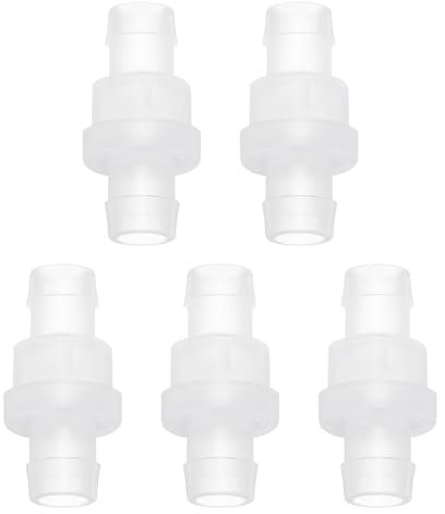 QUARKZMAN 5 Stück Rückschlagventile, 1/2 (12mm) Durchmesser Einweg-Schlauchverbinder PP Kunststoff Schlauchstutzen für Gas Flüssigkeit Luft Wasser Tank Pumpe