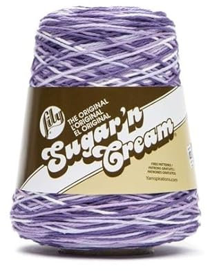 Lily Sugar N Cream Cones Purple Haze Yarn - 1 Pack of 400g/14oz - 100% Cotton - #4 Worsted (Medium) - 674 Yards - Knitting/Crochet