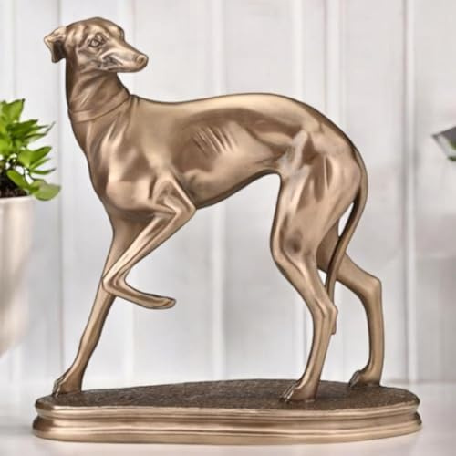 Osiris Trading UK Bronze-Finish Windhund-Skulptur – elegante Harz-Statue – Heimdekoration
