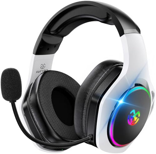 Tatybo Gaming Headsets for PS5/PS4/PC, 7.1 Surround Sound, 40+ Hours Runtime, Noise Cancelling Microphone - Compatible with Switch and Smartphone