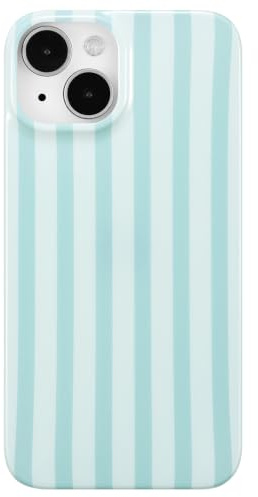 ZTOFERA Cute Vertical Striped Case for iPhone 13/14,Light Blue