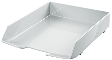 HAN Briefablage Wave Exclusiv - 1 STÜCK, Schreibtisch Organizer, Bürobedarf, Büromaterial, Briefkorb, Dokumentenablage, mit 2 Ablagefächern, 1028-11, lichtgrau