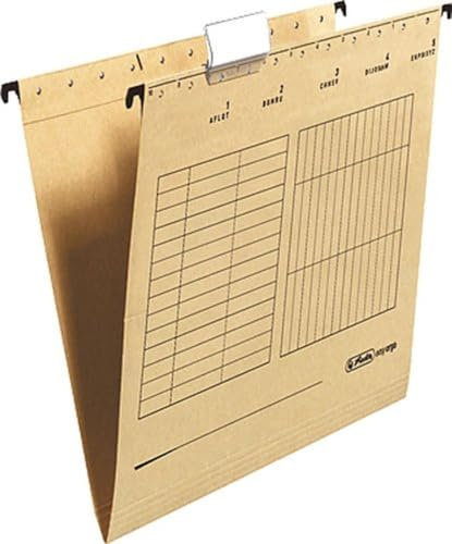 Herlitz 10843357 Hängemappe A4, Kraftkarton verpackt seitlich offen, 25 Stück