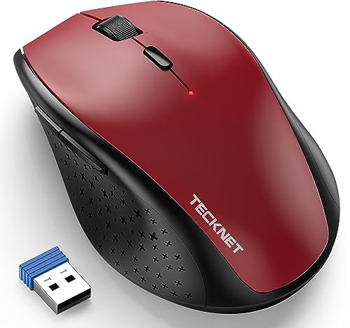 TECKNET Kabellose Maus, 4800 DPI 2.4G Funkmaus mit USB Empfänger, 30 Monate Batterielaufzeit, Optical Tracking, Wireless Maus mit 6 Tasten für PC Laptop Windows Mac MacBook Linux
