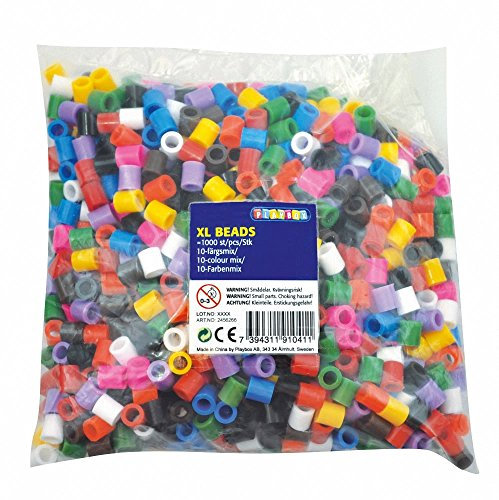 Playbox PBX2456266 2456266 XL-Perlen, 1000 Stück, 10 Farben, Mehrfarbig