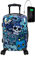 TOKYOTO Kabinentrolley Kinderkoffer Handgepäck Flugzeug für Mädchen Jungen Für Fans mexikanischer Totenköpfe Cartoons Hartschalenkoffer Kabinenkoffer 55x35x20 cm TSA-Schloss USB-Anschluss Blue Skulls
