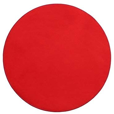 Primaflor Kinderteppich Einfarbig - SITZKREIS - Rot - Rund 100 cm - Velour-Kurzflor-Teppich für Kinderzimmer, Kindergärten und Schulen - Hochwertiger Spielteppich