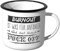 JUNIWORDS Emaille-Tasse, Burnout ist was für Anfänger, ich habe bereits Fuck Off, Silberner Tassenrand