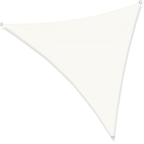 SUNNY GUARD Vela ombreggiante 3.6x3.6x3.6m HDPE Tenda a Vela Triangolare, Tenda da sole per esterno Traspirante Protezione Raggi UV per Giardino Esterno terrazza, Crema