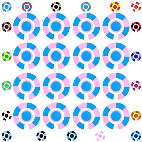 Acclaim Lawn Bowls Identification Stickers Markers Standard 5.5 cm Diameter 4 Full Sets Of 4 Self Adhesive Segmented Two Colour (Royal Blue/Pink)