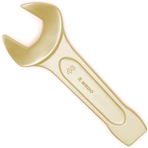 WEDO Einmaulschlüssel,offenem Ende,Nicht funkelnd einmaulschlñssel,Aluminum Bronze,Schlagschrauber,Gabelschlüssel,Abgewinkelt Offen 46mm,Länge 250mm,Schraubenschlüssel,DIN Norm,BAM Zertifizierung