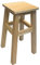 Acan Tradineur - Taburete clásico bajo para Cocina, Taburete Madera Natural Cuadrado, Macizo 48,5 x 28 x 28 cm