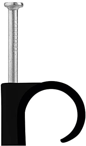DEBFLEX - Attache-Fils - Fixation Murale des Fils Electriques - Cavalier + Pointe - Noir - ⌀ 8/12 mm - Lot de 100
