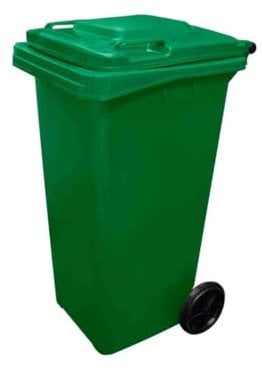 JARDIN202 - Contenedor de Basura Reciclables de Colores con Ruedas 240L | 240 L (Verde)