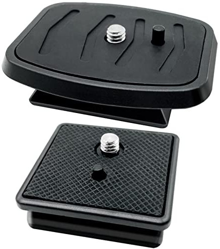 IOUALEY 2 Pack 41mm & 43mm Tripod Quick Release Plates, Black, Compatible with Ambico, Sunpak, Kalimar, Zomei & More, Camera Mounting Adapter, Tripod Ball Head Parts Replacement
