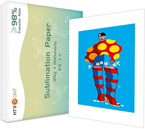 HTVRONT Sublimationspapier 21,6 x 27,9 cm, 200 Blatt Transferpapier für Tintenstrahldrucker, Wärmetransferpapier für Becher, Tassen, T-Shirts und mehr