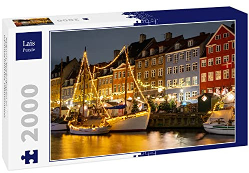 Lais Puzzle Nyhavn, Kopenhagen in weihnachtlicher Illumination 2000 Teile