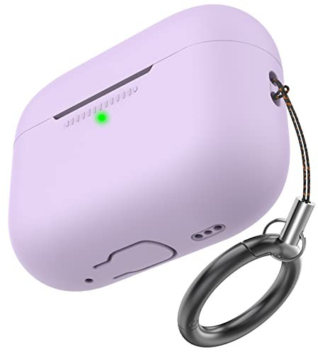 AhaStyle Silikon Hülle für Airpods Pro 2 (2023/2022/2019) Ganzkörper Cover Skin für AirPods Pro 2nd/1st Generation (USB-C/Lightning-Kabel) mit Schlüsselanhänger