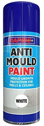 Anti Mould Spray Paint Protection For Walls & Ceilings Metal Wood Plastic Ceramic Quick Dry White 400ml