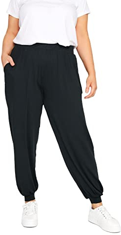 Yours Curve Cuffed Harem Joggers - Women's - Plus Size Curve Black