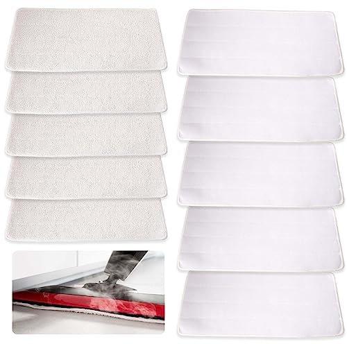 10er Set Dampfreiniger Ersatztücher, für Vileda-Dampfreiniger Ersatzbezüge Mikrofaser Ersatzpads Kompatibel mit Vileda-Steam XXL Waschbar Microfasertücher Ersatzbezug für alle Böden (Weiss)