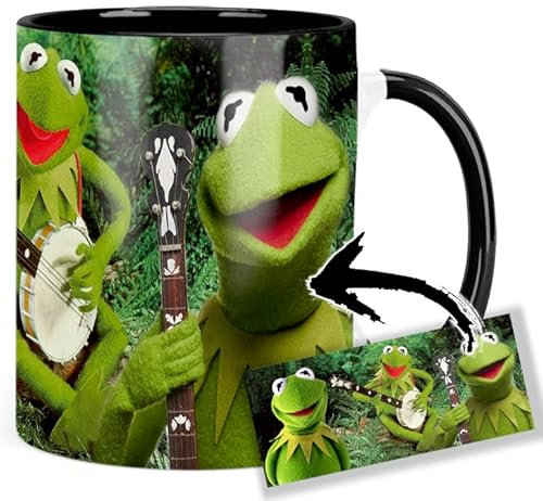 Kermit The Frog Sesame Street The Muppets Tasse Innen & Henkel Schwarz Keramikbecher Mug