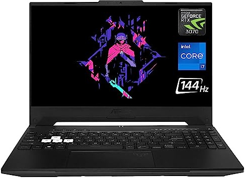 ASUS TUF Dash Gaming Laptop, 15.6 144Hz FHD Display, Intel Core i7-12650H, NVIDIA GeForce RTX 3070, 32GB DDR5 RAM, 1TB PCle SSD, Backlit Keyboard, HDMI, Wi-Fi 6, Windows 11 Home, Black