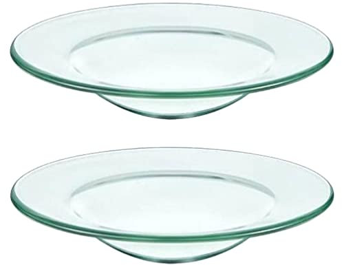 Cabilock 2 Stücke Ersatzschale für Duftlampe Glasschale Glas Kerzenschale Ersatz Ölwärmer Teller Glasteller Wachswärmer Schale Aromatherapie Lampe Duftlampenteller Tablett Geschirr